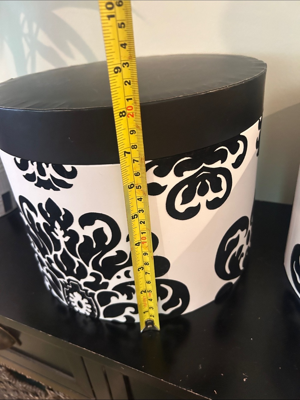Black & White Damask Decorative Storage Boxes - Set of 2 - Picture 7 of 11